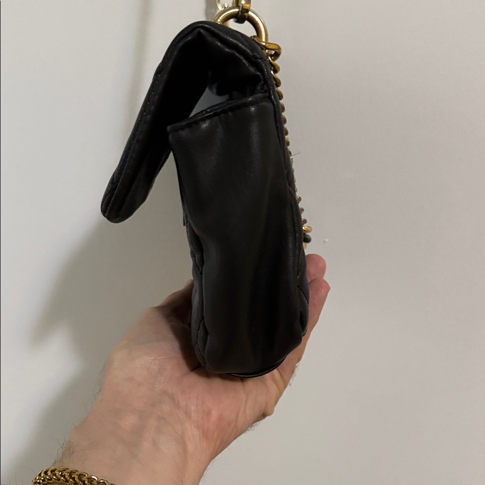 Badgley Mischka Black Quilted Crossbody with Gold Chain - Picture 11 of 16
